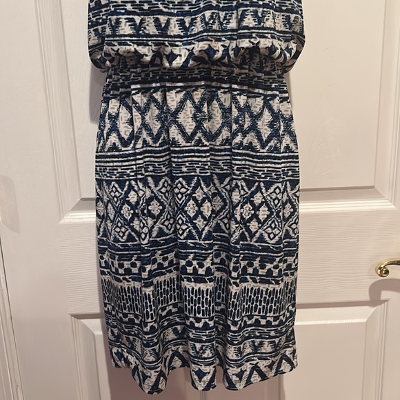 Donna Ricco halter Blue/Grey Blouson Dress Sz 8 - Picture 3 of 9